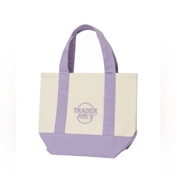 Trader Joe’s 2026 Mini Pastel Canvas Tote Bag Set Of 4 New - Picture 3 of 10